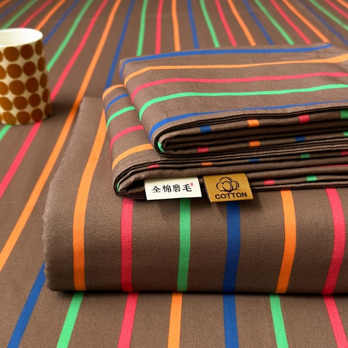 Drop-Shipping-Home-Hotel-Stripe-Bedding-Set-100-Cotton-Heavy-Brushed-SheetPillowcase-Top-Sheet-Set