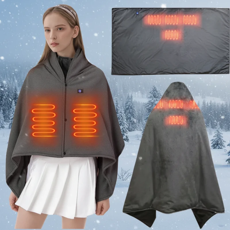 Dual-Power-USB-Rechargeable-Folded-Knitted-Electric-Winter-Throw-Blanket-Soft-Fast-Warming-3-Heat-Settings-Polyester-Washable