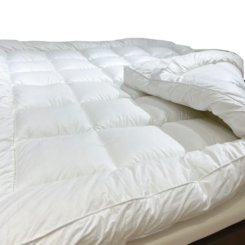 Dubai-Luxury-Hotel-Microfiber-Bed-Mattress-Topper-10cm-12cm-Gusset-Thick-Pure-Cotton-Alternative-With-Quilted-Elastic-Bands