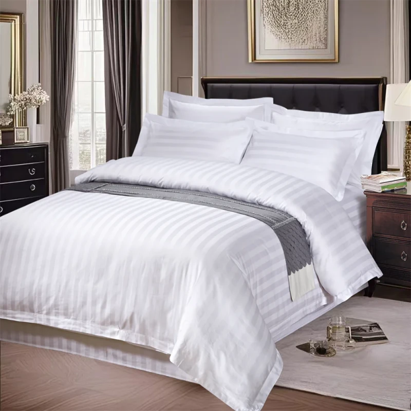 Duvet-Cover-5-Star-Hotel-Bedsheet-Set-White-Quilt-Cover-Cotton-Bed-Linen-Customized