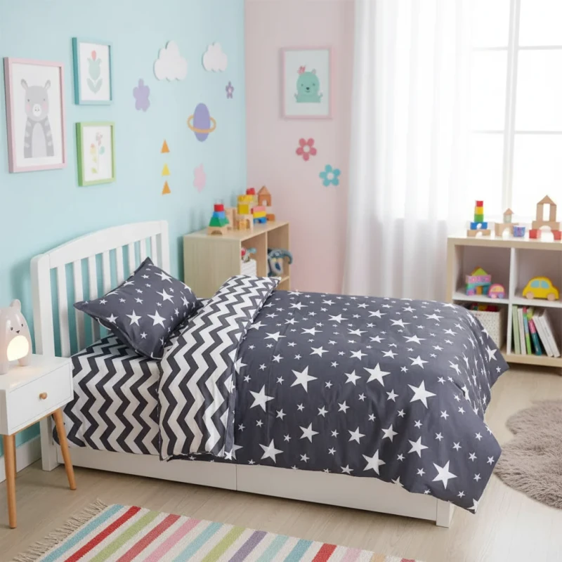 Duvet-Cover-Bedding-Sheet-Pillowcases-100-Cotton-Baby-Cot-Skin-friendly-Baby-Bedding-Set