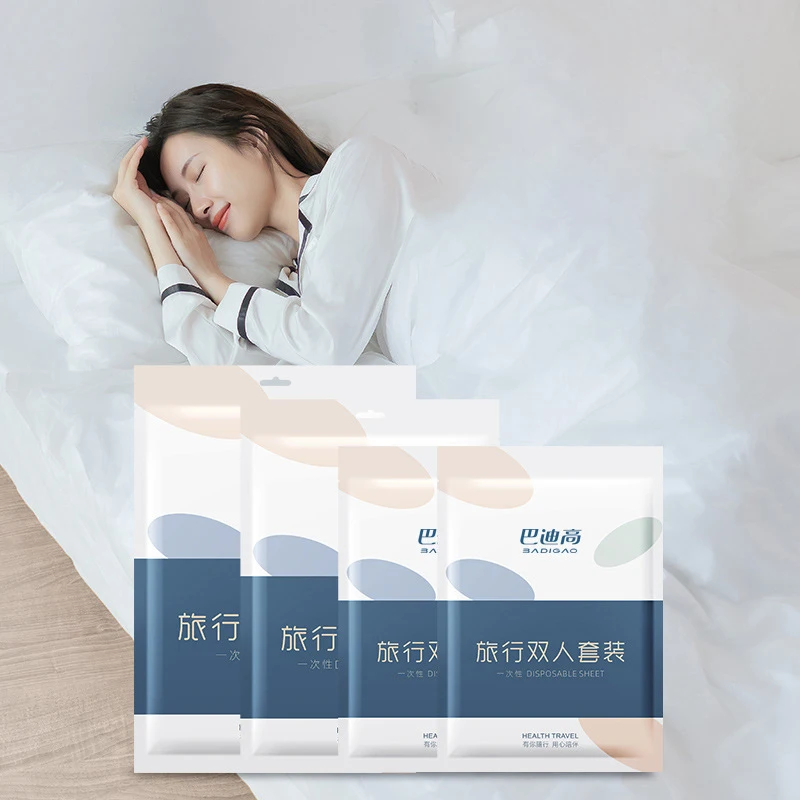 Duvet-Cover-Nonwovens-Bed-Sheet-Set-Quilt-Cover-Pillowcase-Hotel-Double-Travel-Disposable-Bedding-Four-Piece-Set