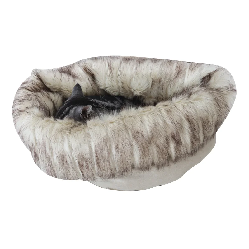 ECO-FRIENDLY-Solid-Portable-Luxury-Cave-Sleeping-Beds-Soft-Cozy-Pet-Dog-Indoor-Foam-Breathable-Linen-Wool-Corduroy-Velvet
