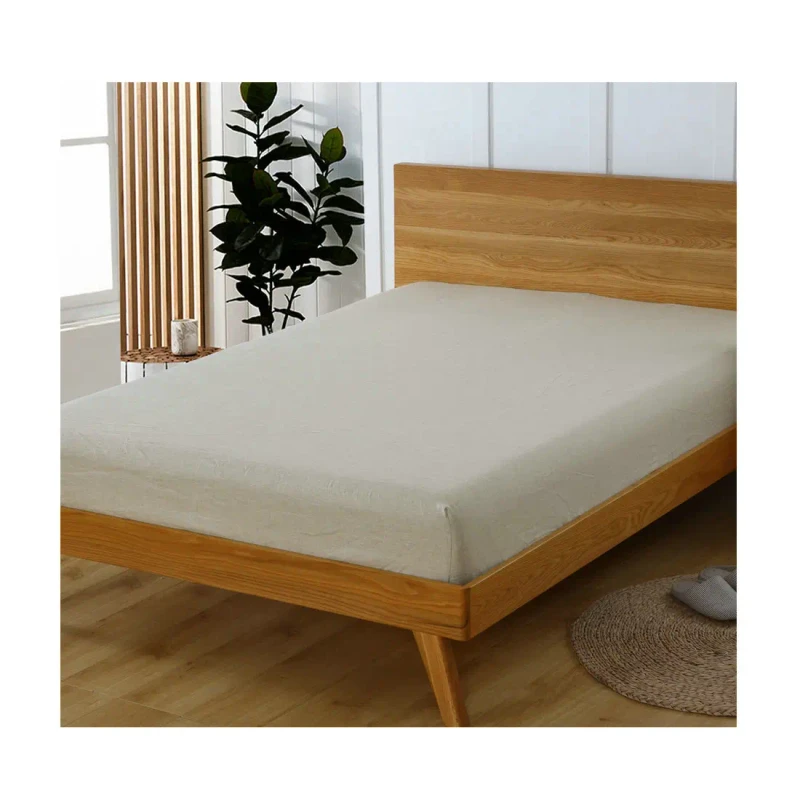 ESASILK-100-Linen-Queen-Size-Fitted-Sheet-100-Flax-Plain-Style-for-Adults-for-Home-or-Hotel-Use