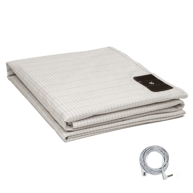 ESD-Natural-Energy-Grounding-Earthing-Health-Bed-Mat-Conductive-Organic-Cotton-Silver-Flat-Sheet-Stress-Relief-Mattress