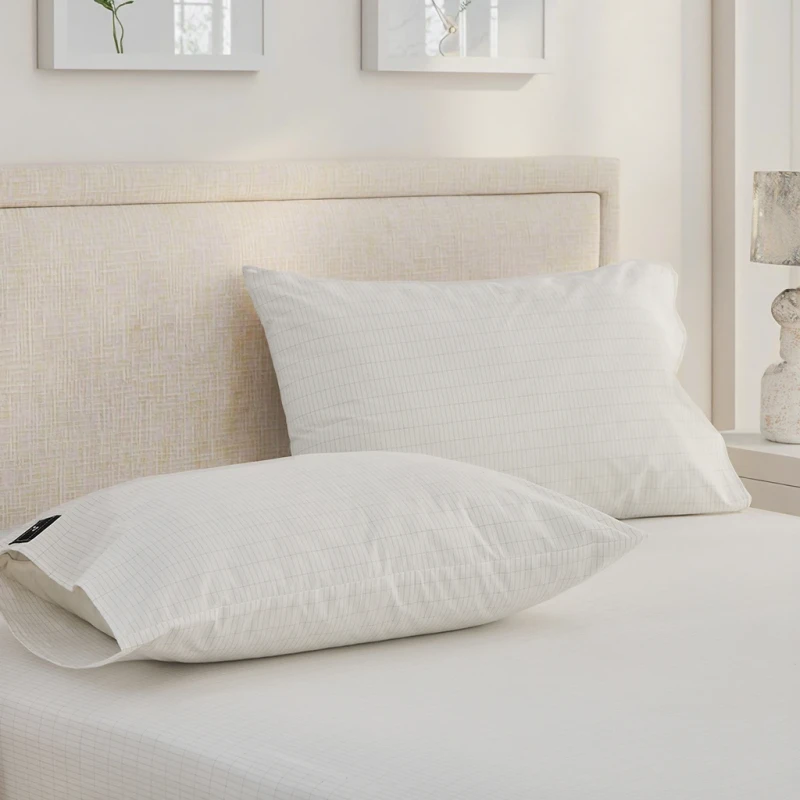 EU-Size-Improve-Sleep-95-Organic-Cotton-5-Silver-Fiber-White-Gray-Color-Grounding-Pillowcase-for-Home