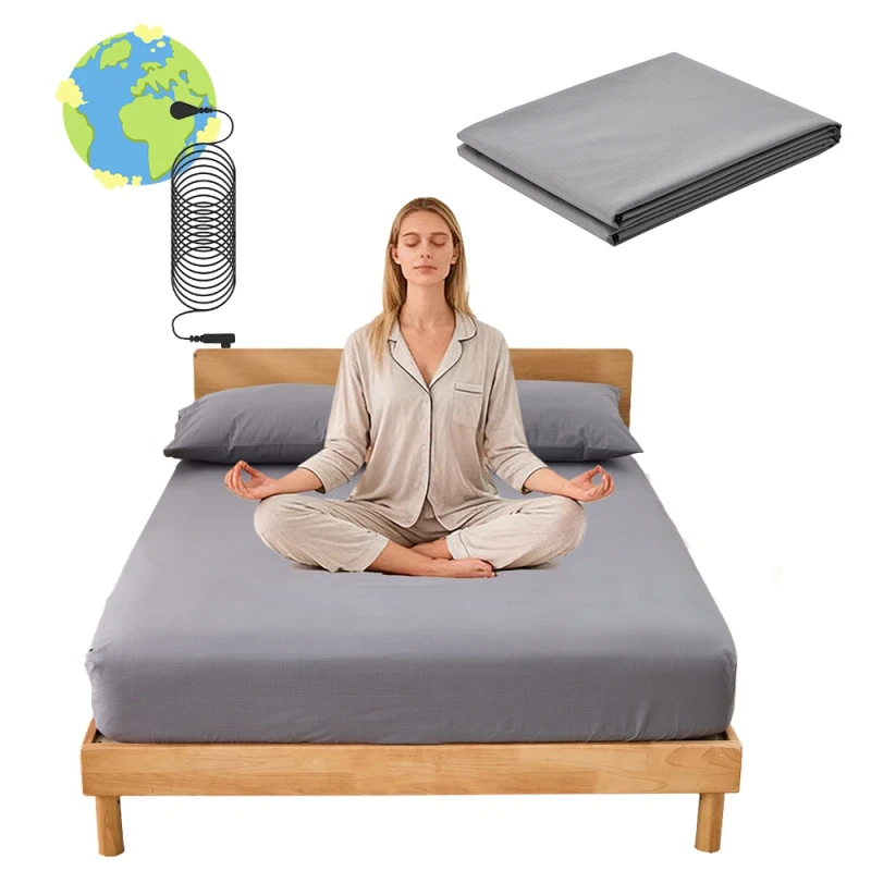 Earthing-Bed-Sheet-UK-All-Size-CE-Certified-10-Silver-Fiber-90-Organic-Cotton-Anti-static-Earthing-Grounding-Fitted-Sheet