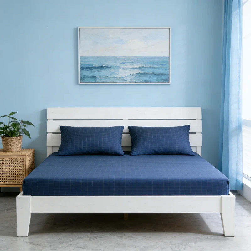 Easy-Care-Cotton-Silver-Striped-Earthing-Bed-Sheet-Flat-Fitted-Design-Static-Protection-Grounding-Bedding-Cover-for-Better-Sleep