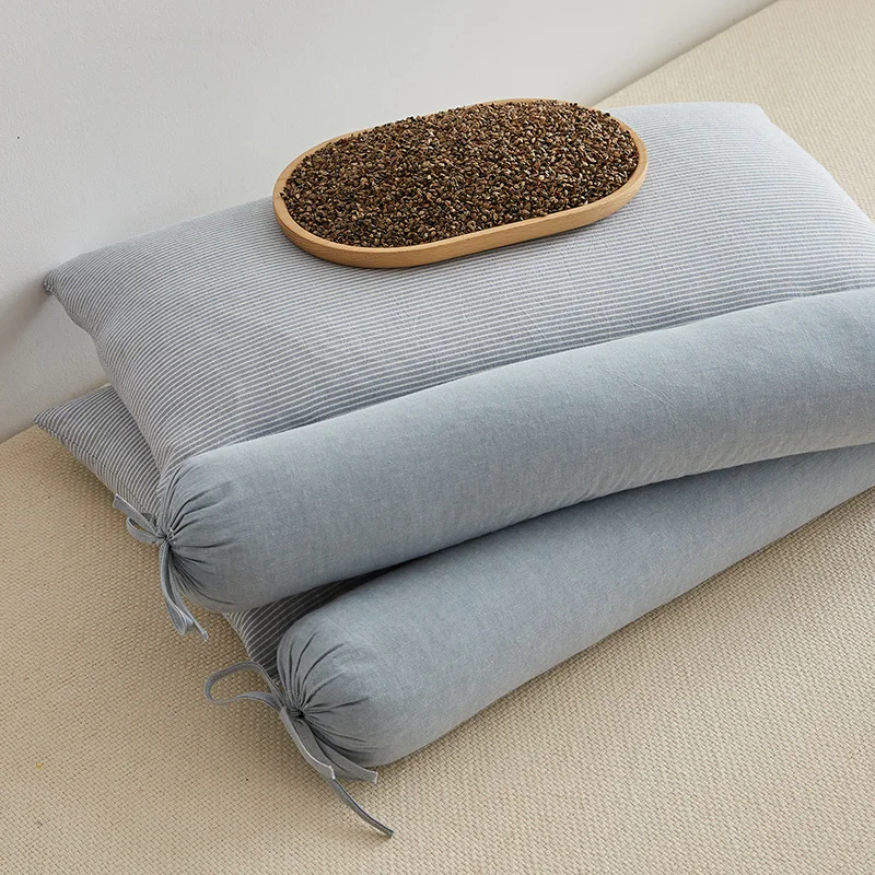 Eco-Friendly-100-Cotton-Neck-Solid-Pattern-40-Thread-Count-200TC-Buckwheat-Husk-Pillow-1-1.5kg-Rectangle-Customizable