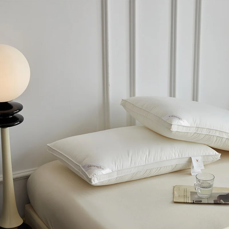 Eco-Friendly-High-Quality-Soft-Support-Pillows-Standard-100-Cotton-Cover-Down-Feather-Hotel-Collection-Bed-Pillow-for-Sleeping
