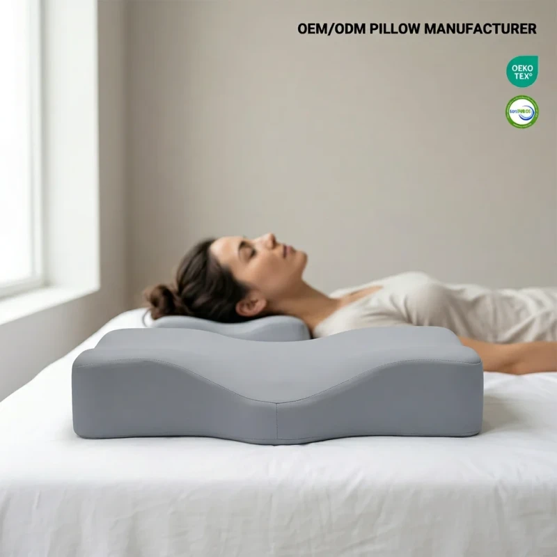 Eco-Friendly-Manufacturing-Process-Comfortable-Memory-Foam-Pillow-Microfiber-Latex-Ergonomic-Pillow