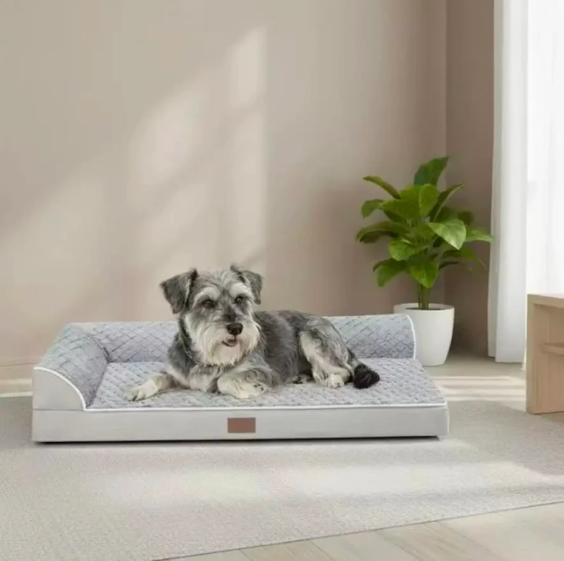 Eco-Friendly-Modern-Rectangle-Solid-Sponge-and-Linen-Dog-and-Cat-Bed-Soft-Comfortable-Removable-Washable