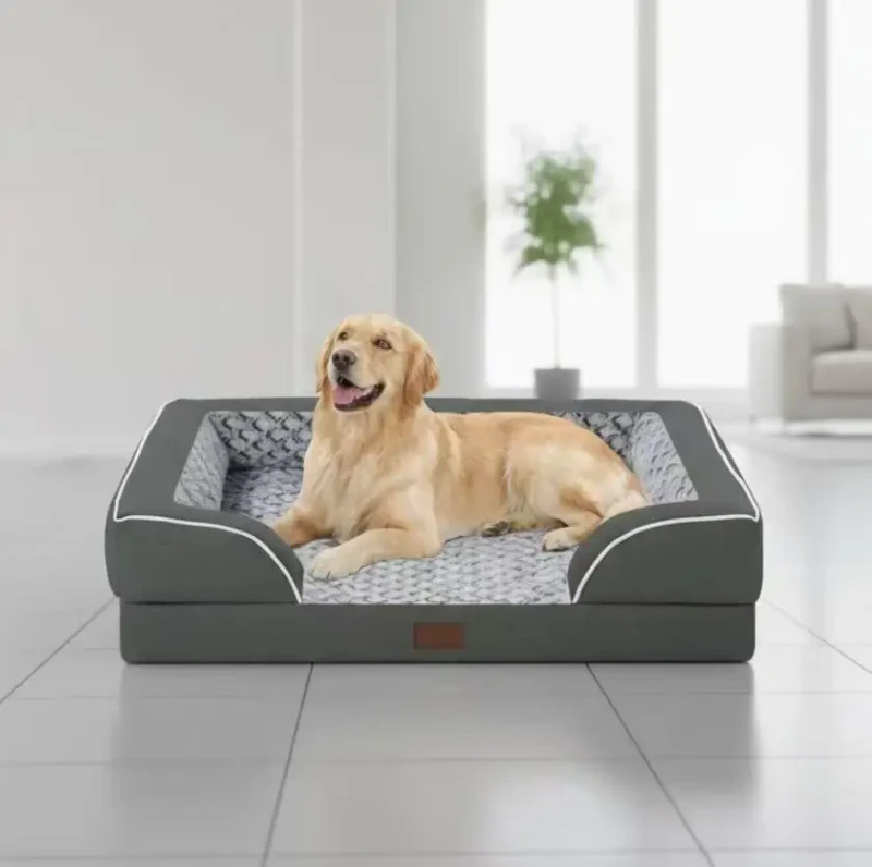 Eco-Friendly-Modern-Winter-Dog-Cat-Bed-Soft-Sponge-Filled-Linen-Cover-Comfortable-Indoor-Pet-Bed