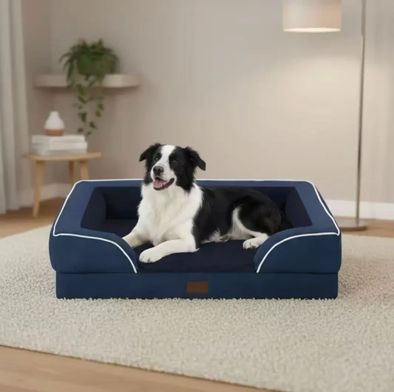 Eco-Friendly-Soft-Winter-Dog-Cat-Bed-Modern-Design-Comfortable-Sponge-Filled-Linen-Material-for-Pets-Sleeping