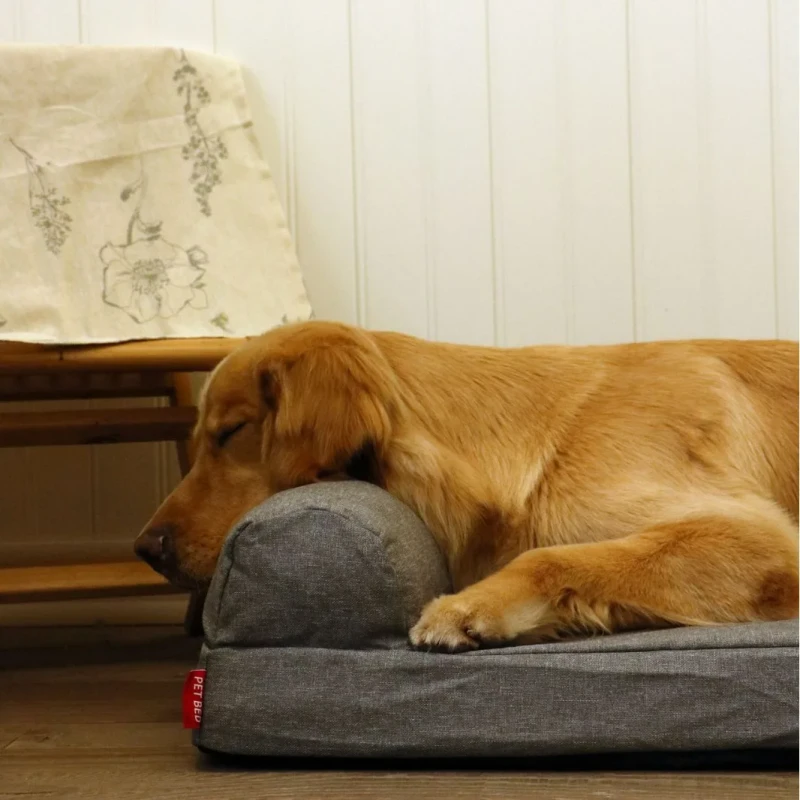 Eco-Friendly-Summer-Linen-Memory-Sponge-Removable-Washable-Waterproof-Solid-Grip-Kennel-Pet-Bed-Grab-Resistant-Ice-Mat-for-Dogs