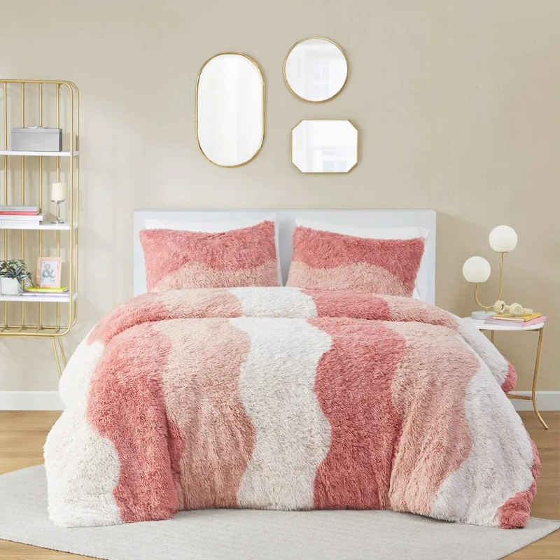 Eco-friendly-Bedding-Sets-Thick-Protective-Warm-Winter-Bed-Sheets-Twin-Twin-XL-queen-king-Ombre-Shaggy-Faux-Fur-Comforter-Set