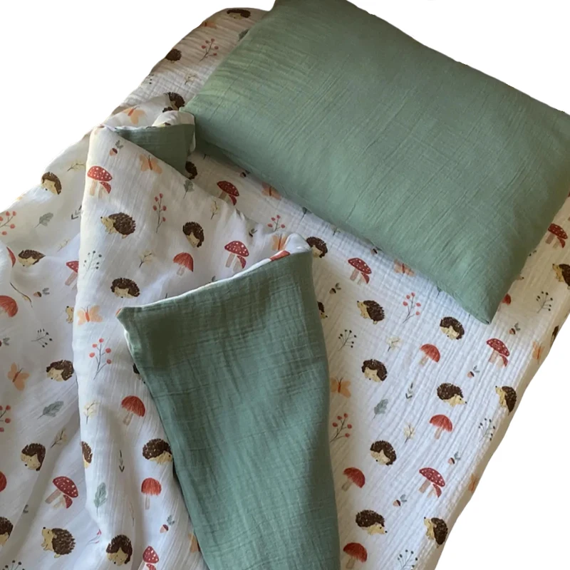 Eco-friendly-Cotton-Muslin-Breathable-200TC-All-Season-Quilt-Duvet-Cover-Swaddle-Blanket-Crib-Sheet-Pillow-Bedding