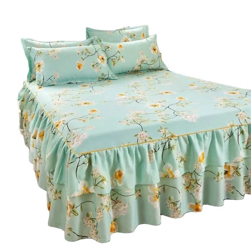 Eco-friendly-Floral-Printed-Bed-Skirt-Set-Soft-Polyester-3PCS-Bed-Skirts-Sheets-for-Bedroom-Summer-Bed-Skirt