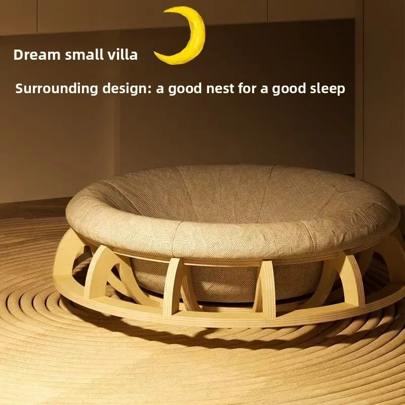 Eco-friendly-Round-Cat-Bed-Suitable-for-All-Seasons-Breathable-Warmth-Gyro-Sofa-Pet-Bed-for-Cats-and-Dogs