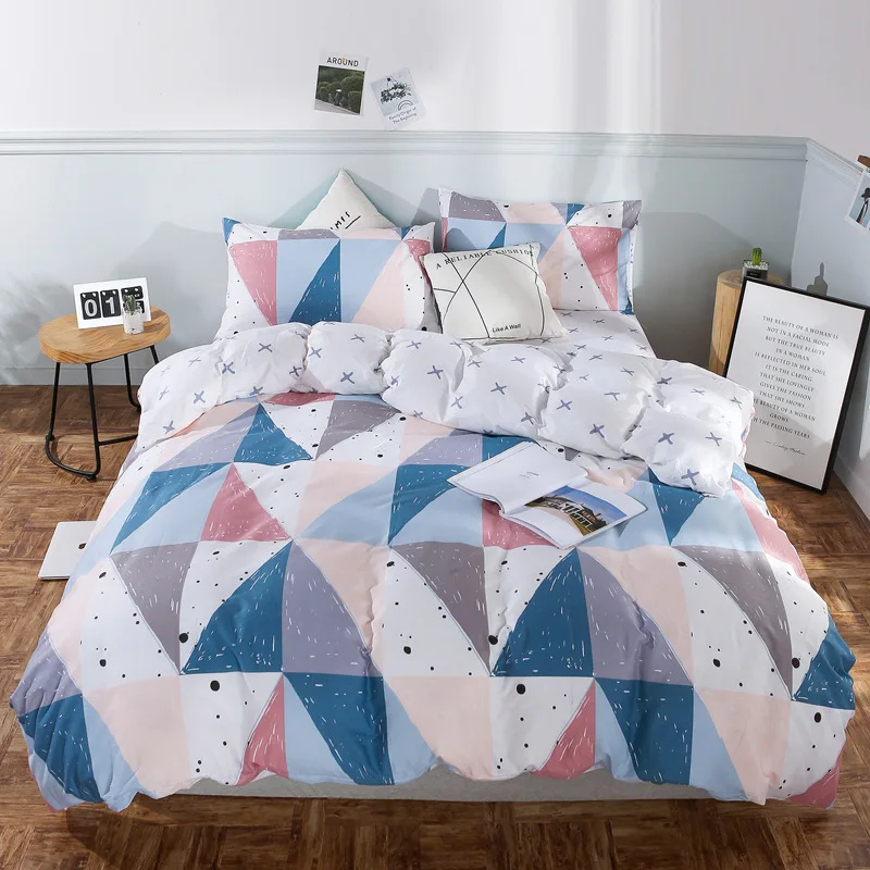 Egypt-Cotton-100-Digital-Printed-Woven-Bedding-Sets-Breathable-4-Piece-Bed-Set-Bedsheet-Quilt-Cover-Pillow-Girls-Sofa-Curtains