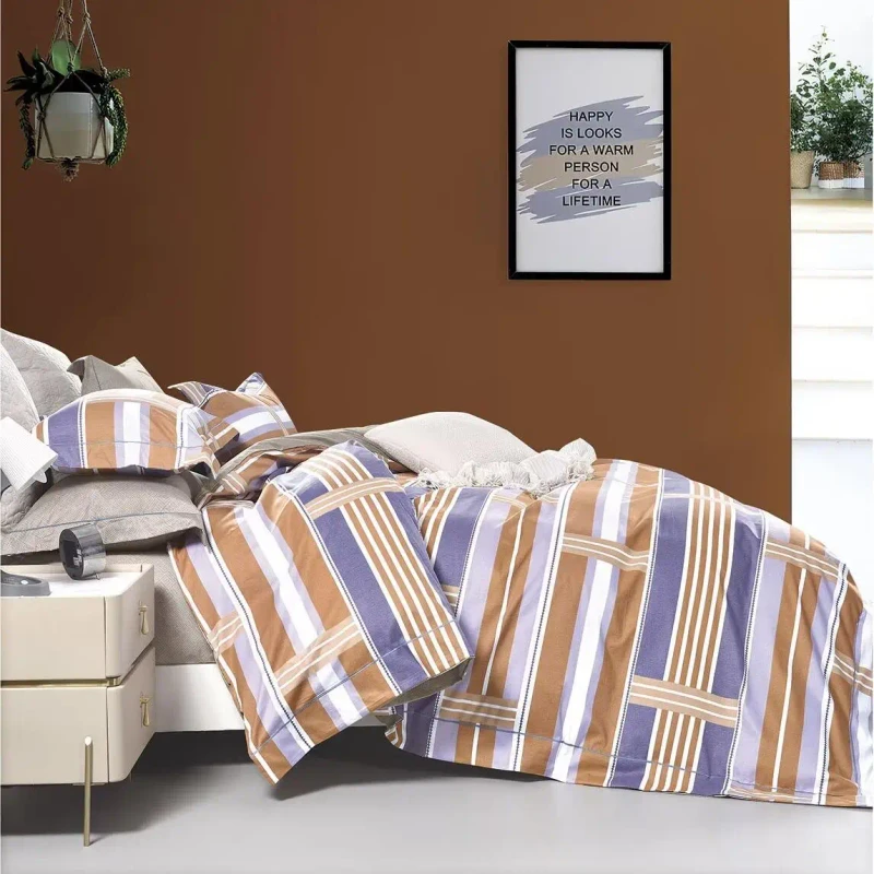 Egyptian-Cotton-4-Piece-Duvet-Cover-Bed-Sheet-Pillowcase-Set-Solid-200TC-Eco-Friendly-European-American-Style-Home-Bedding