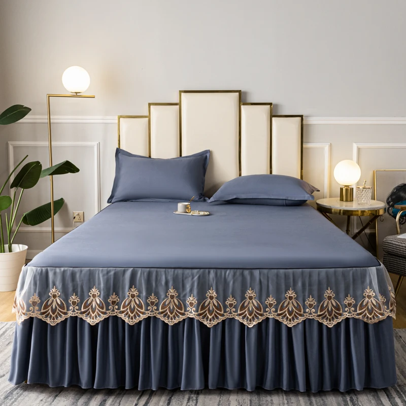 Elastic-Belt-Bed-Skirt-Set-Home-and-Hotel-Bed-Skirt-Covers-Washable-King-Queen-Dorm-Single-Bed-Skirt