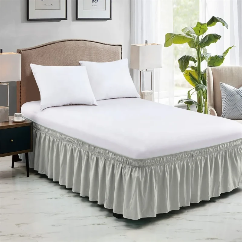 Elastic-Ruffle-Bed-Skirt-with-Easy-Fit-Wrinkle-Free-Washable-Fade-Resistant-100-Polyester-200TC-for-King-or-Twin-Bed-Home-Decor