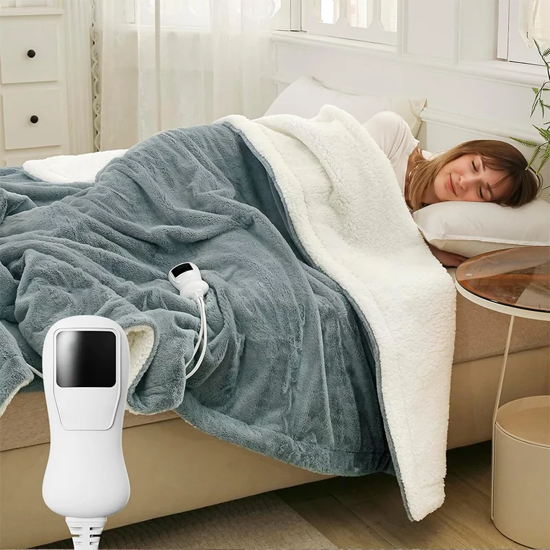 Electric-Sherpa-Flannel-Heated-Throw-Folded-Quilted-Blanket-for-Winter