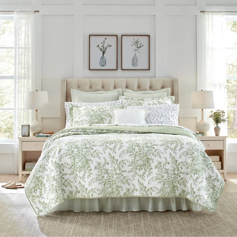 Elegant-Floral-Quilt-Sets-Green-Quilt-Bedding-Set-Thin-Comforter-Set-Bedspreads-Coverlets
