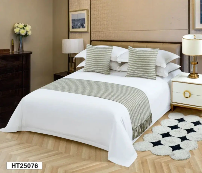Embroidered-100-Organic-Polyester-Bed-Runner-Set-Queen-Colorful-Printed-Comforter-Hotel-Use