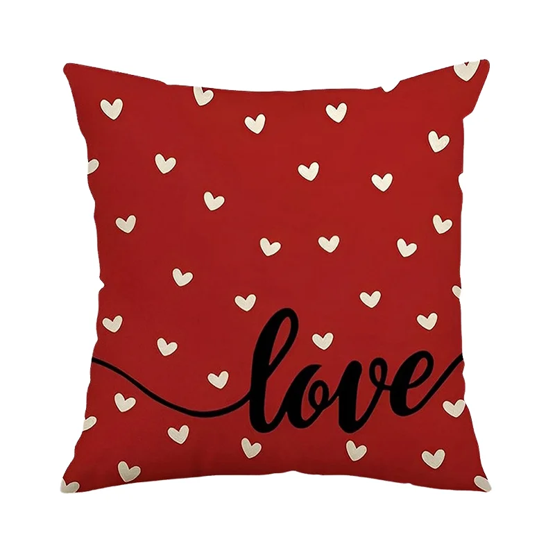 Embroidered-Valentines-Day-Decor-Custom-Printed-Polyester-Cushion-18x18-Inch-Throw-Pillowcase