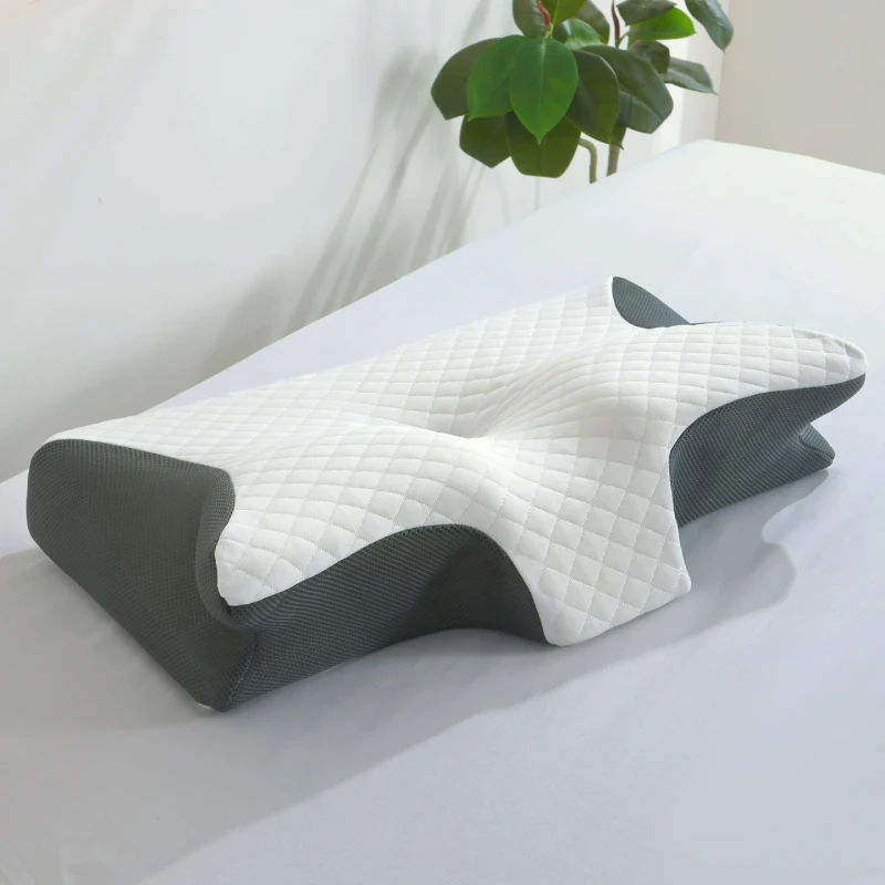 Ergonomic-Butterfly-Shaped-Cervical-Memory-Foam-Pillow-with-Horn-Design-for-Neck-Support-Comfortable-Sleep