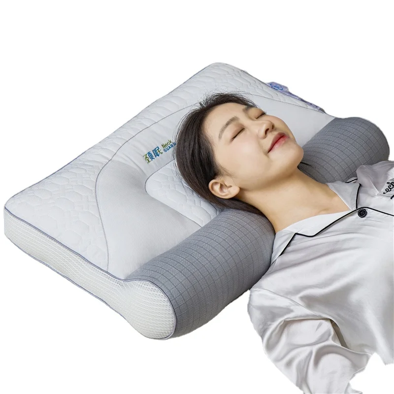 Ergonomic-Cervical-Pillow-Neck-Support-Memory-Polyester-Pillow-White-Traction-Embroidery-Home-Bed-Health-Spa-Pillows
