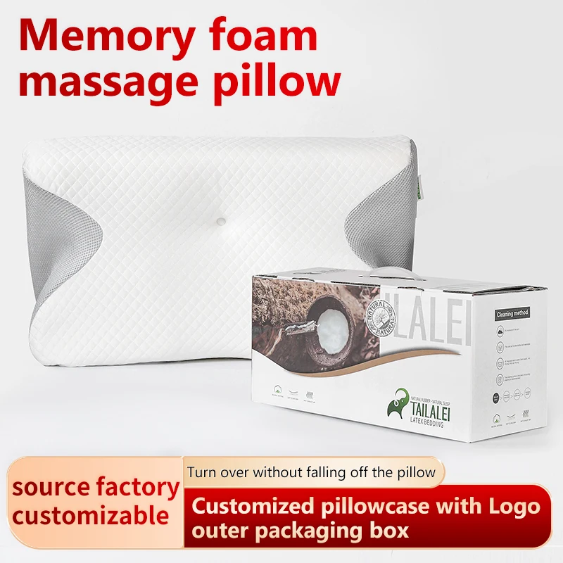 Ergonomic-Cervical-Support-Memory-Foam-Pillow-with-Anti-Pull-Cooling-Features-Customizable-Logo-Packaging-Box