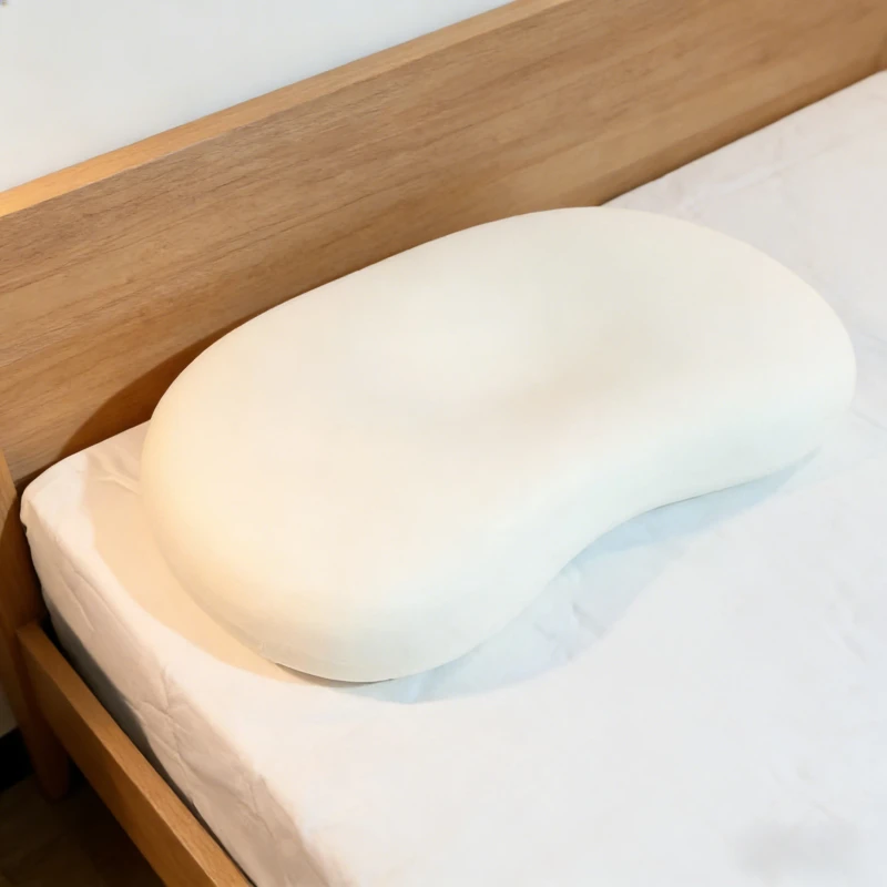 Ergonomic-Curved-Memory-Foam-Pillow-Soft-Polyester-Velvet-Solid-Cover-Snug-Neck-Support-for-Cozy-Relaxing-Sleep