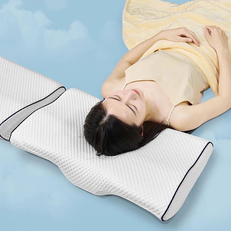 Ergonomic-Memory-Foam-Cervical-Pillow-Neck-Support-Polyester-Cotton-Cover-Washable-Modern-Design-Bedding-Use-Deep-Sleep