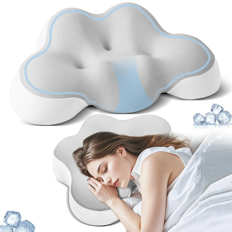Ergonomic-Memory-Foam-Knitted-Bed-Pillows-Customized-for-Cervical-Pain-Relief-Anti-Snoring-High-Low-Conform-Skin-Friendly-Neck