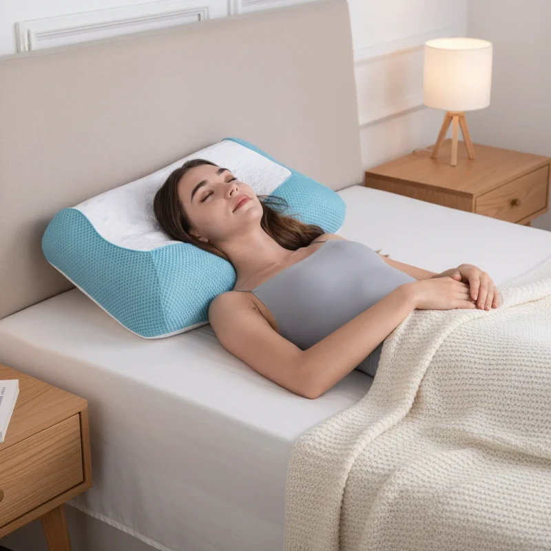 Ergonomic-Modern-Cervical-Pillow-for-Sleeping-Orthopedic-Support-Odorless-Contour-Neck-Pain-Memory-Foam-Pillow-Bamboo-Polyester