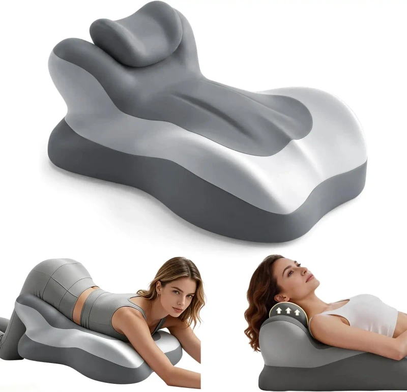 Ergonomic-Reading-Pillow-Memory-Foam-Wedge-Pillow-Adjustable-Neck-Pillows-Multi-Positional-Support-Cushion