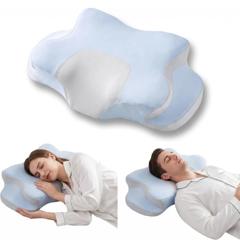 Ergonomic-Slow-Rebound-Memory-Foam-Cooling-Cervical-Pillow-Neck-Support-for-Pain-Relief