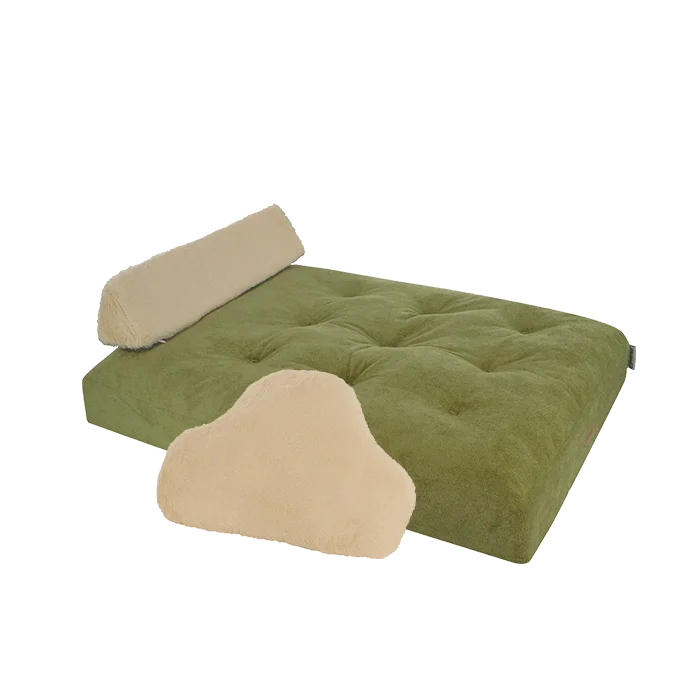 Ergonomic-XL-Rectangle-Pet-Bed-Modern-Green-Blue-Velvet-with-Silicone-Cover-Washable-Linen-Foam-Faux-Fur-Winter-Packaged-Carton