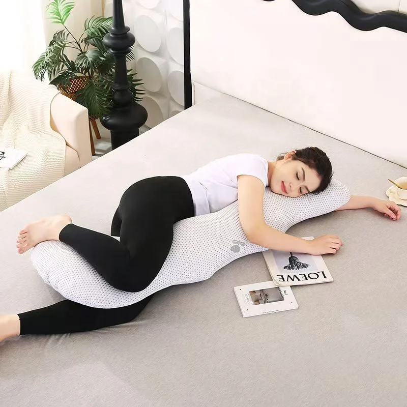 Ergonomics-Body-Neck-Waist-Support-Pillow-L-Shape-Cooling-Fabric-Comfortable-Side-Sleeping-Pregnant-Maternity-Pillow-Massage