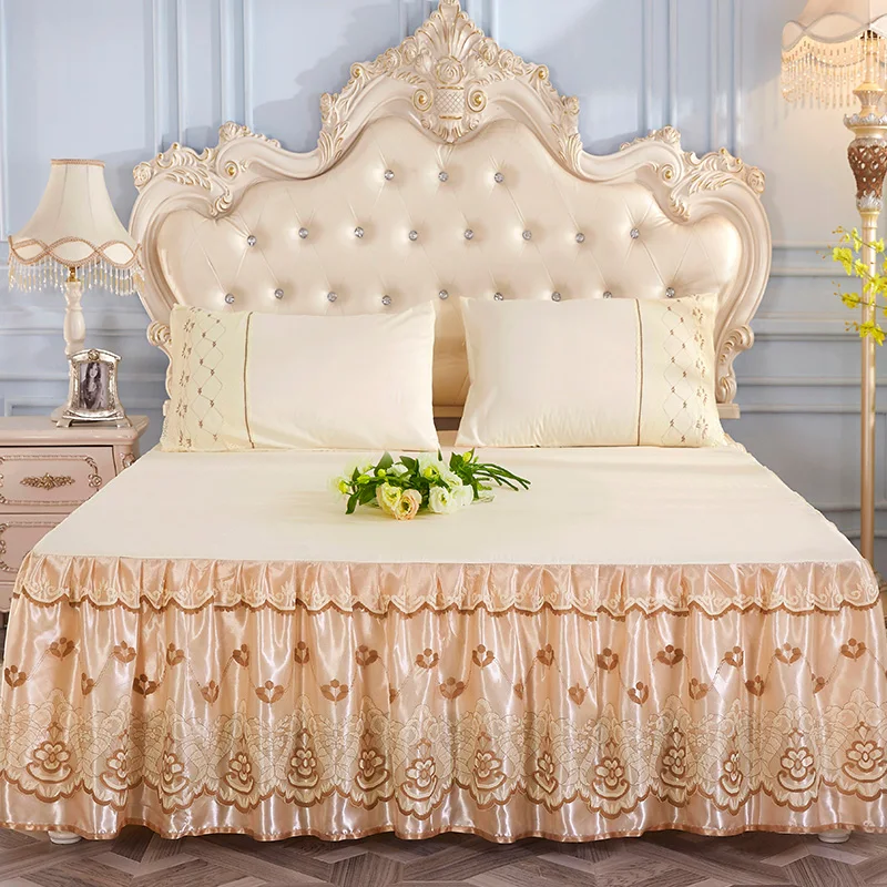Europe-Style-High-Quality-Soft-Sanding-Fabric-3D-Lace-Luxury-Decorative-Exquisite-Home-Bed-Skirt
