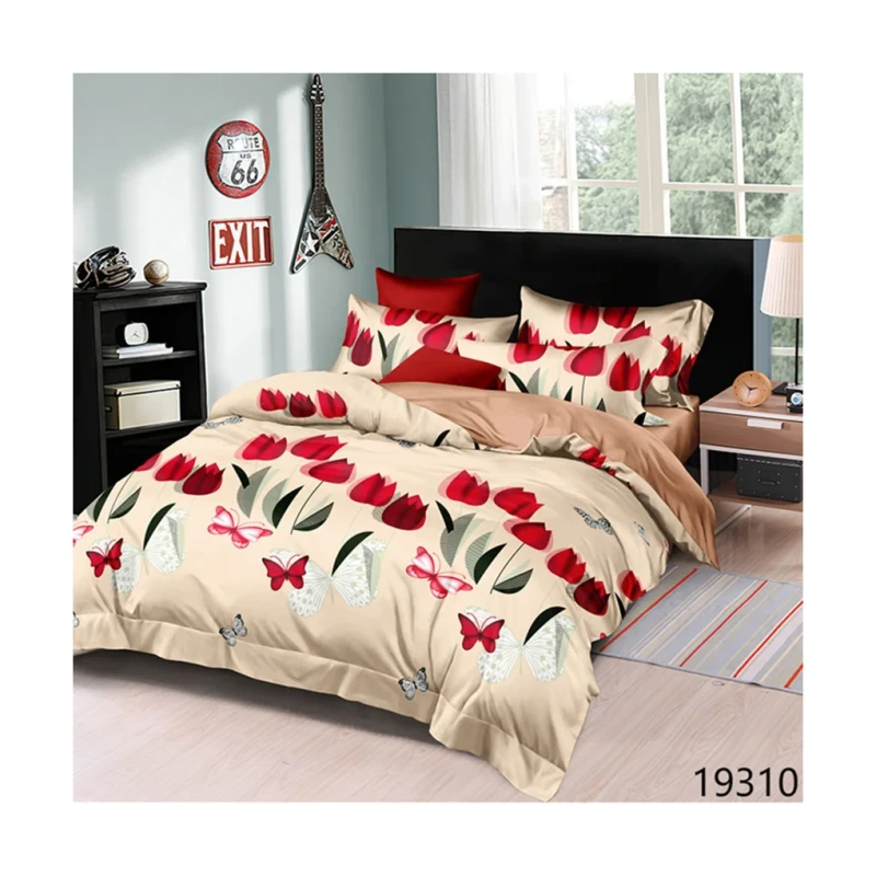European-130GSM-Polyester-4pcs-Home-Bedding-Set-Duvet-Cover-Sheets-Pillowcase