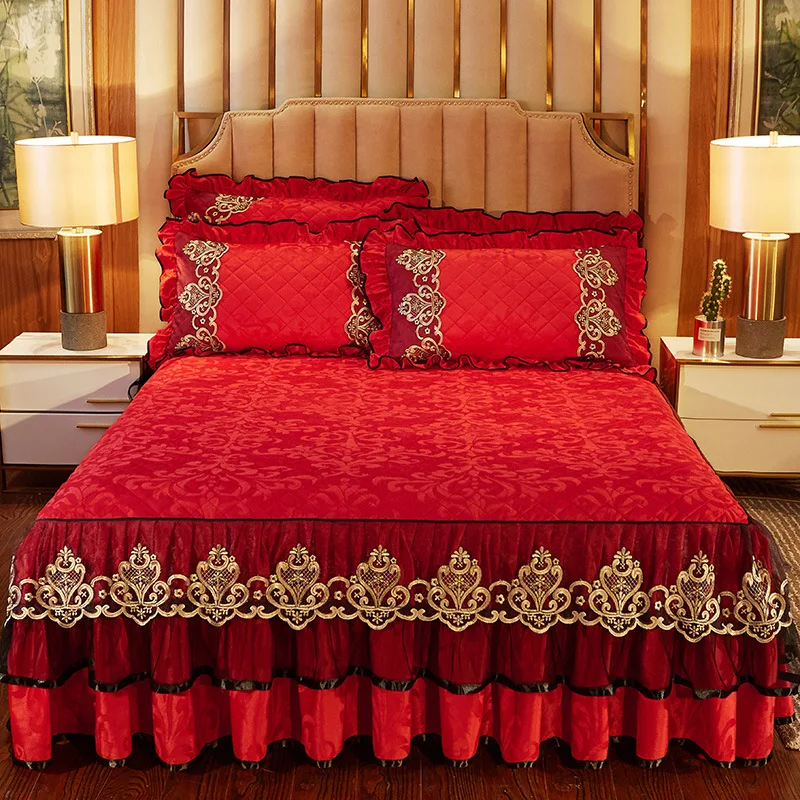 European-Luxury-High-Quality-Bed-Skirts-Fashion-Velvet-Bed-Skirt-Cover-Bedding-for-Home-Use