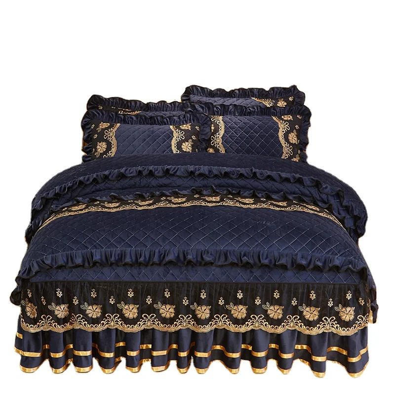 European-Palace-Style-4-Piece-Bedding-Set-100-Polyester-Solid-Sleep-Aid-Cashmere-Quilt-Cotton-Keep-Warm-Cover-for-Adults