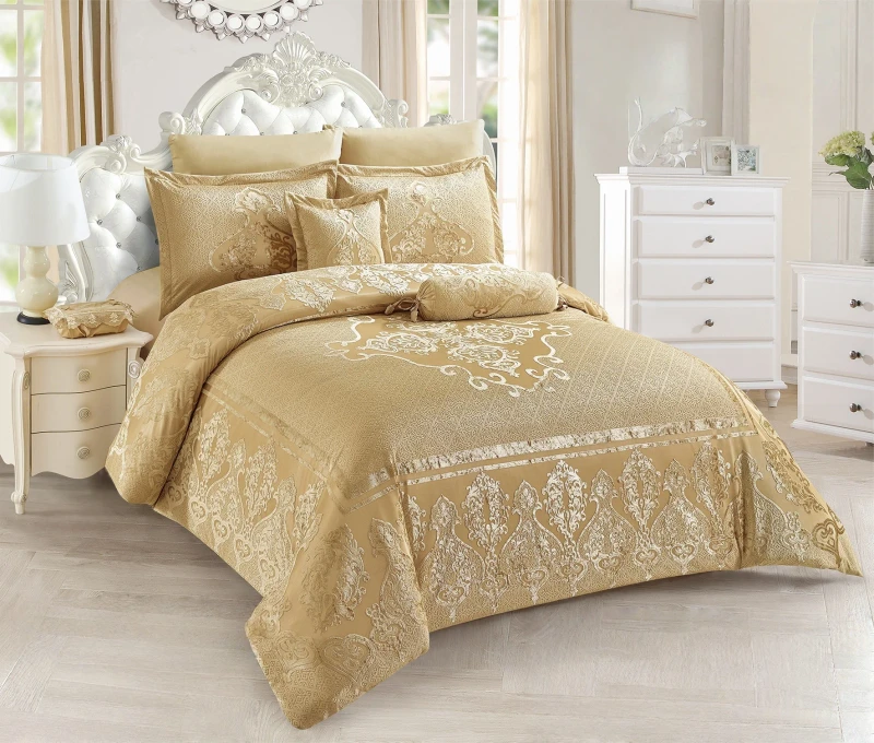 European-Style-High-End-Skin-Friendly-Jacquard-Fabric-7-Pieces-Duvet-Cover-Set-for-Home-Hotel-Wedding