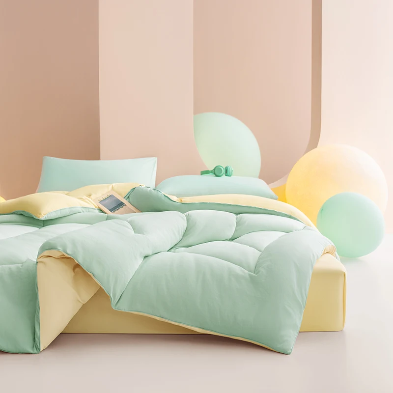 European-Style-Plain-Eco-Friendly-Handmade-Lightweight-Polyester-Comforter-Set-Soft-Quilt-Warm-Cozy-Bedding-All-Seasons-Hotel