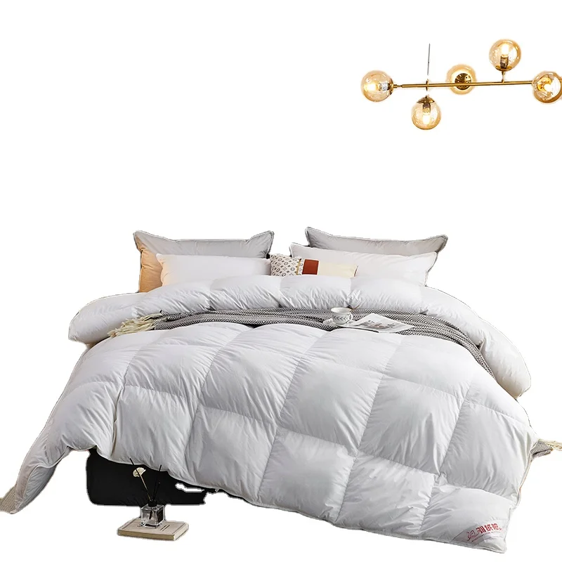European-Style-Quilted-Cover-Organic-Cotton-White-Goose-Comforter-Eco-friendly-Nature-Organic-Cotton-White-Feather-Goose