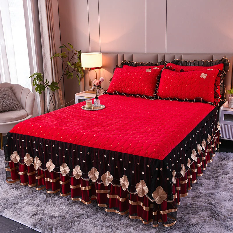 European-Winter-Ruffled-Bed-Skirts-Bedding-Set-Double-Bedspread-Home-Bed-Covers-With-Pillow-Case-Skirt-Hotel-Home-Textile